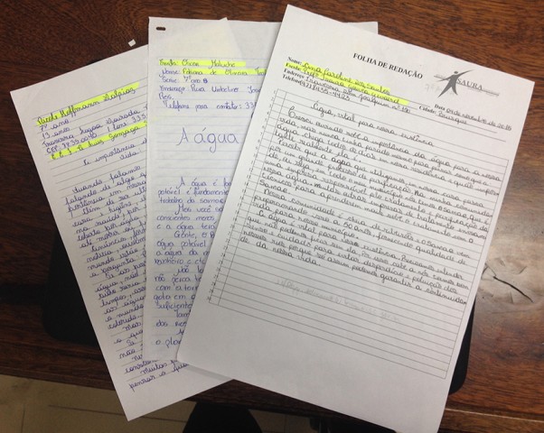 Estudantes do 7º ano escrevem sobre a importância da água