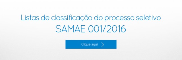 Listas de classificação do processo seletivo 001/2016